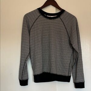 Marine Layer Black and White Striped Long Sleeve Tee
